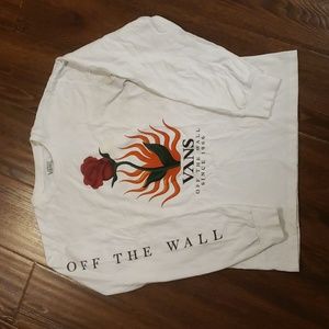 Vans Off The Wall Classic Fit Mens Small Rose Graphic Tee
